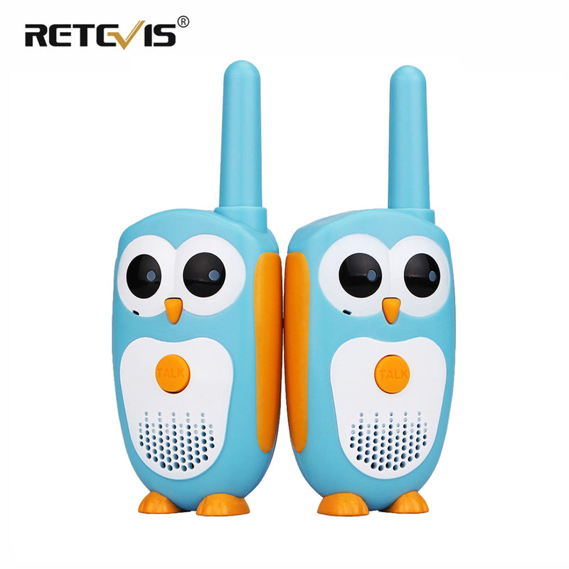 Retevis RT30 Walkie Talkie Kids 2pc Cartoon Owl Kinderradio Spielzeug Walkie-Talkie Weihnachten Geburtstagsgeschenk für Kinder Junge Mädchen