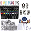 Biutee 8Colors Kit Nail Stamping Gel Polish Set 8ml Stamp Print Oil UV Gel Vanish Soak Off Lack für Nail Art Stamping Plates