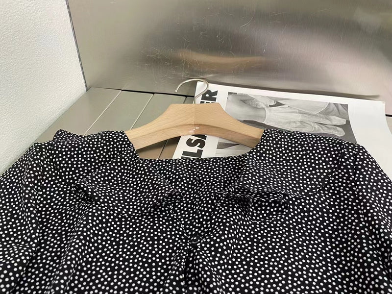 Blusa fruncida de crepe de chine, camisa de manga larga con cuello en V, diseño de blusa negra a la moda, novedad de 2022