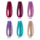 Beautilux Gel-Nagellack-Set Platinum Glitter Bling Gloss Holographic Mermaid Semi Permanent Nails Gels Lack Nagellack