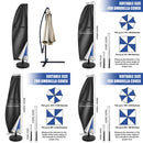 Waterproof Oxford Cloth Outdoor Sunshade Umbrella Cover Garden Weatherproof Patio Cantilever Parasol Rain Cover with Push Rod