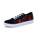 Frühling Herbst Herrenschuhe Mode Graffiti Herren Sneaker Leichte Herrenschuhe Lässig Low Top Atmungsaktiv Schwarzer Mann Segeltuchschuh L6