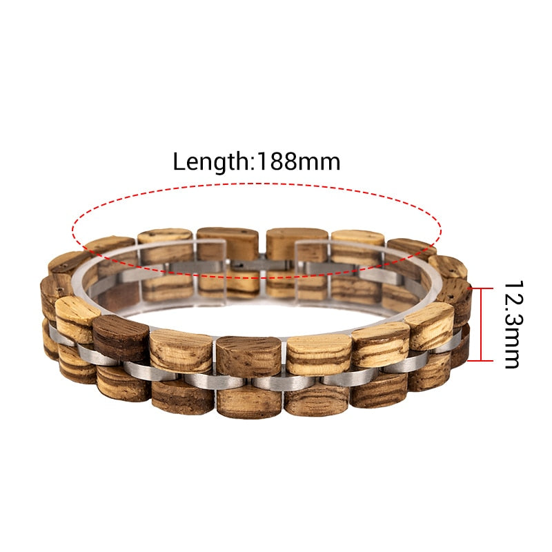 BOBO BIRD Wood Bracelet for Men Women Links Bracelet Charm Bangle Jewelry Gift pulsera hombre Length  Adjustable Great Gifts