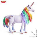 Oenux Classic Mythical Rainbow Pegasus Simulation Animal Original Fairy Tale Fly Horse Action Figures Model PVC Educational Toys