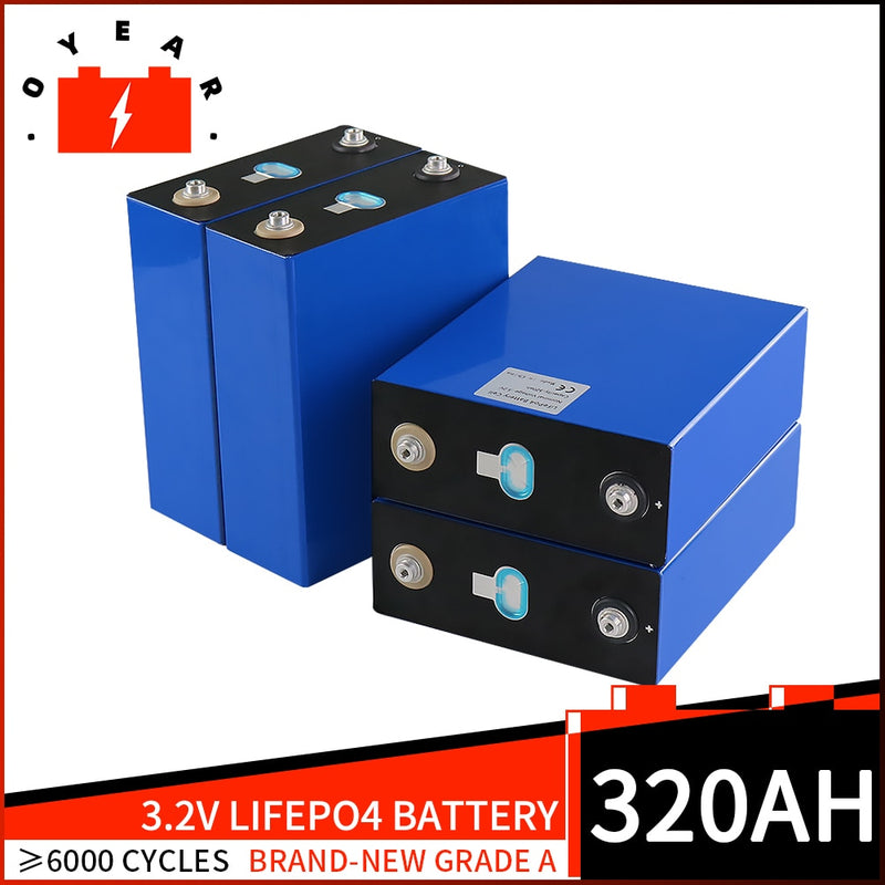 4/8/16 Uds 3,2 V 320Ah 310Ah Lifepo4 celda de batería litio hierro fosfato Solar RV grado A DIY 12V 24V 48V RV barco energía para el hogar