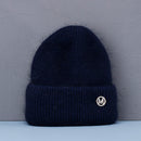 Sombrero de invierno de gran venta, sombreros de invierno de piel de conejo Real para mujer, gorros cálidos a la moda para mujer, gorro para la cabeza con cubierta sólida para adultos