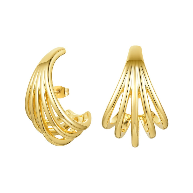 ENFASHION Geometrische Linien Ohrstecker Für Frauen Gold Farbe Metall Conch Ohrringe Modeschmuck 2020 Geschenke Kolczyki E201182