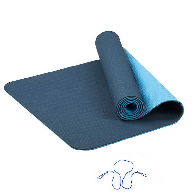 Alfombrilla de Yoga TPE de 6MM de densidad, almohadilla de ejercicio, antideslizante, plegable, para gimnasio, Fitness, Pilates, suministros, alfombrilla antideslizante para jugar en el suelo