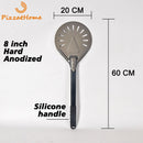 PizzAtHome 7/ 8/ 9 Zoll Perforierter Pizzawendeschieber Pizzaschaufel Aluminium Pizzaschieber Schaufel Kurzer Pizzaheber Anti-Rutsch-Griff