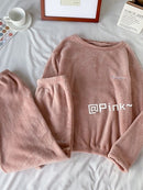 Winter-Pyjama-Sets für Frauen, Nachtwäsche, Zuhause, Kleidung, Pyjama, Heimkleidung, Damen-Pyjama-Set, Samthosen, Nachtwäsche, dick, warm
