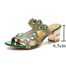 Lucyever Damen Sommer Pantoffel Sandalen Mode Hgih Heels Open Toe Kristall Sandalen Damen Strass Böhmen Strand Flip Flops
