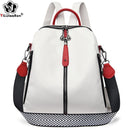 Mochila de moda para mujer, mochila de cuero suave, mochila de viaje blanca de alta calidad para mujer, mochilas escolares para niñas, saco A Dos, producto en oferta
