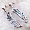 Ohrringe Heller Kolibri-Flügel Neu Regenbogen Böhmen Geschenk für Frauen Hochwertiges 925er Sterlingsilber Mehrfarbiger feiner Schmuck