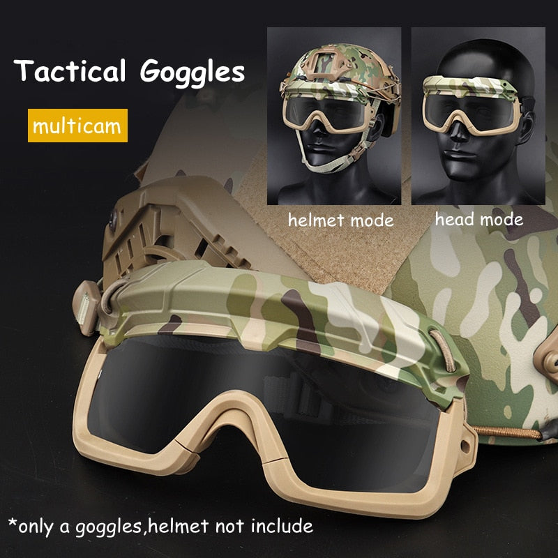 Tactical Airsoft Paintball Goggles Windproof Anti Fog CS Wargame Wanderschutzbrille Passt für Tactical Helm