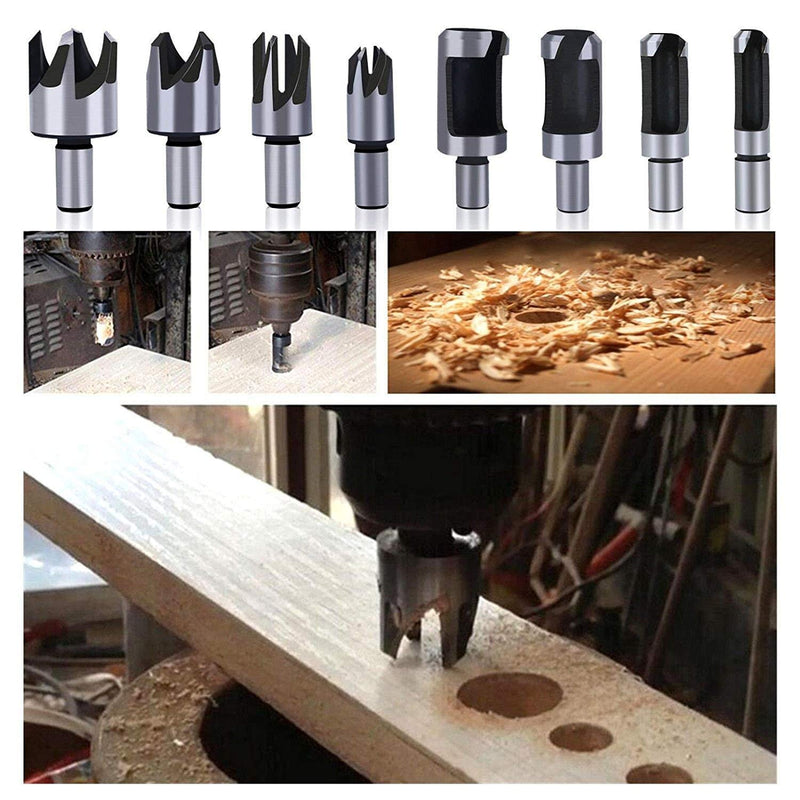 Herramienta de perforación de chaflán para carpintería, paquete de 23, brocas avellanadoras, cortador de enchufe de madera y automático