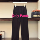 2021 Autumn New Suit Jacket Suspender Pants Three-piece Women&