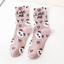 New Animal Print Kawaii Cute Socks korean Style Women Cartoon Cat Panda Cotton Woman Girls calcetines meias mulher skarpety sox