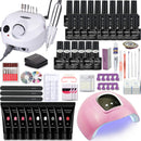 Nagel-Set Maniküre-Set mit 114 W / 120 W / 54 W LED-Nagellampe 35000 U / min Nagelbohrmaschine 20/10 Farbe Poly Extension Nail Gel Set