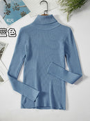 2022 suéteres básicos de cuello alto para mujer, suéter grueso y cálido para otoño e invierno, Tops ajustados, suéter de punto acanalado, Jersey suave para mujer