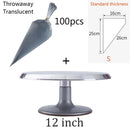 12-Zoll-Aluminiumlegierung zum Dekorieren von Mundschabern, drehbarer Drehteller, Kuchendekoration, Drehteller, Backen, Kuchenform, Backwerkzeug-Set