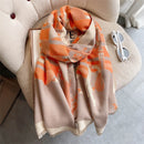 Warmer Winterschal Kaschmir Frauen Pashmina Design Druck Schals Wrap Weibliche Dicke Decke Weiche Bufanda Stolen 2022 Mode