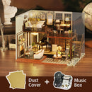 Cutebee DIY DollHouse Kit Casas de muñecas de madera Forest Teashop con muebles Kit Juguetes para niños Regalo de Navidad