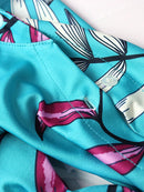 Summer Printed Jumpsuits Irregular Shoulder Sleeves with Sashes Wide Leg Women Floral Vacation Overall Female Bodysuit Big Size