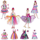 2022 neue Mode Baby Mädchen Candy Kleid Kinder Halloween Party Kostüm Bunte Ballkleid 2-12 Jahre Kinder Kleidung