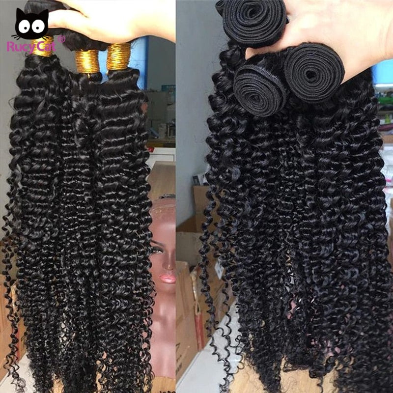 RucyCat Deep Wave Bundles 28 30 Zoll 100% Echthaarbündel Brasilianisches Weben Deep Wave Hair Extensions Echthaarbündel