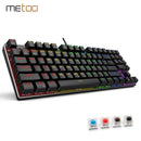 METOO Wired Gaming Mechanische Tastatur mit Hintergrundbeleuchtung, 89 Tasten, Anti-Ghosting, Blau, Rot, Braun, Schalter, Zahlentasten für Spiel, Laptop, PC, Russisch