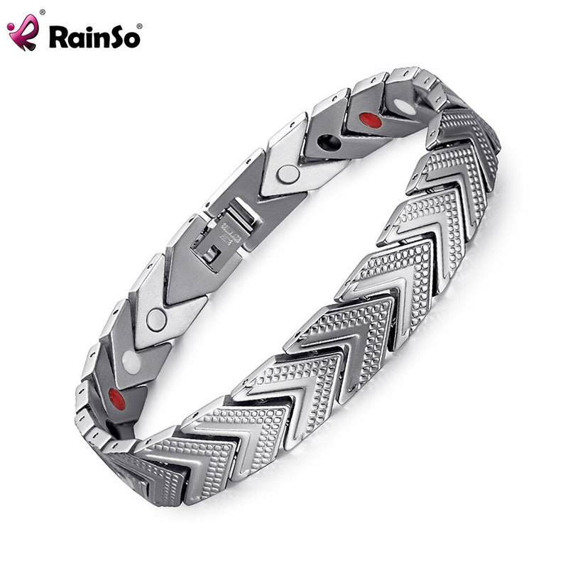 Rainso Health Care Magnetic Bracelet For Women Stainless Steel Bio Energy Bangle Bracelets Viking On Hand Fashion Girl Jewelry