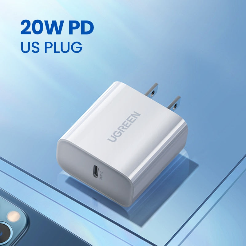 UGREEN PD Charger 20W QC4.0 QC3.0 USB Type C Fast Charger Quick Charge 4.0 3.0 QC for iPhone 13 12 Pro Xs 8 Xiaomi Phone Charger