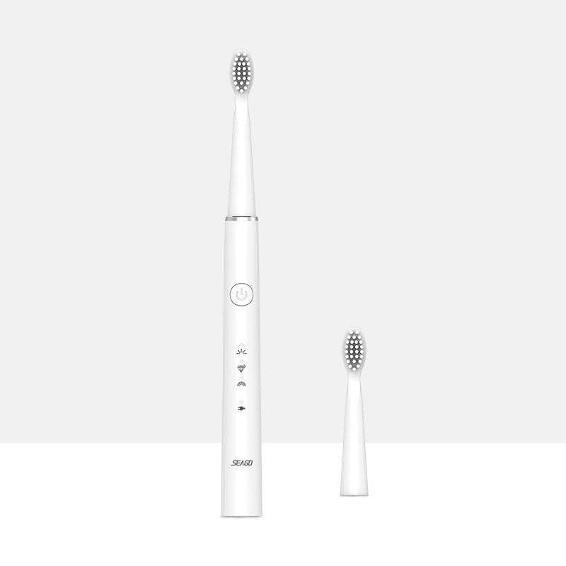 SEAGO Electric Toothbrush Sonic Rechargeable Travel Waterproof  Electronic Tooth 8 Brushes Soft Replacement Heads For Adult Gift