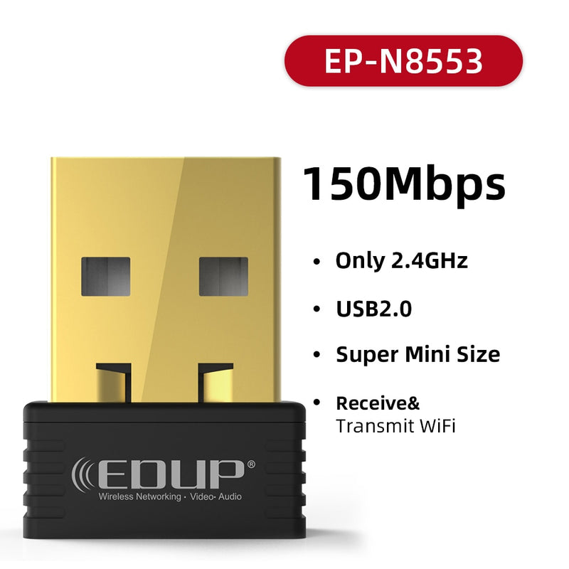Mini adaptador WiFi EDUP de 1300Mbps, tarjeta de red inalámbrica USB, banda Dual, 2,4G, 5G, 802.11ac, adaptador Lan de disipador alto para ordenador PC