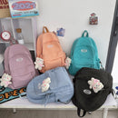 HOCODO Simple Solid Color Female Backpack Trend Waterproof Nylon Women Backpack Casual School Bag For Teenage Girls Shoulder Bag