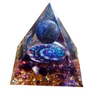 HANDGEMACHTE LAPISLAZULI-KUGEL AMETHYST-ORGON-PYRAMIDE-KRISTALL HEILENDE REIKI-ENERGIE-ORGONIT-PYRAMIDE