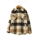 Tangada 2020 Herbst Winter Frauen Blau Plaid Lange Mantel Jacke Tasche Beiläufige Warme Mantel Mode Outwear Tops QW12