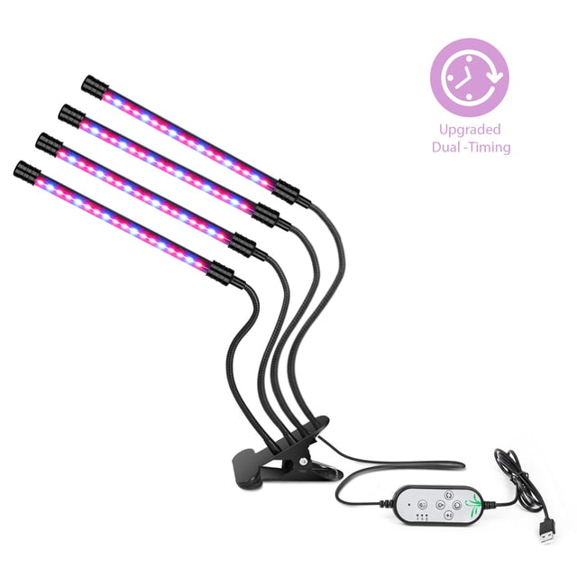 LED Grow Light USB PhytoLamp Full Spectrum 5V Phyto Lamp 4 Heads Planta de luz para plantas caseras Semillas de flores Caja de cultivo interior