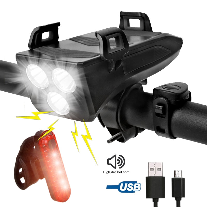 10000 mAh Akku Fahrradlampe 5000LM Heller USB-Auflade-Frontlenkerscheinwerfer 2 LED / 3 LED / 5 LED / 8 LED-Fahrradlicht zum Radfahren