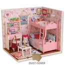 Diy Dollhouse Wooden Miniatures Doll House Furniture LED Lights House Building Kit Toys for Children Birthday Gifts