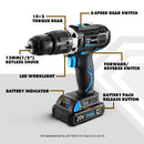 DEKO GCD20DU3 20 V Max Haushalt DIY Holzbearbeitung Lithium-Ionen-Akku Akku-Bohrschrauber Elektrowerkzeuge Elektrische Bohrmaschine Bohrmaschine