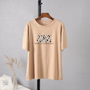 Hirsionsan T-Shirt mit Leopardenmuster für Damen, 100 % Baumwolle, übergroße Gothic-Grafik, weibliche, weiche Oberteile, Harajuku, lose, lässige T-Shirts, Damen