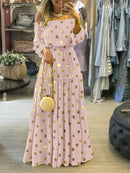 ZANZEA Mode Schulterfrei Vestidos Frauen Schnüren Gürtel Kleider Strandurlaub Rüschen Robe Damen Böhmisches Langes Maxikleid