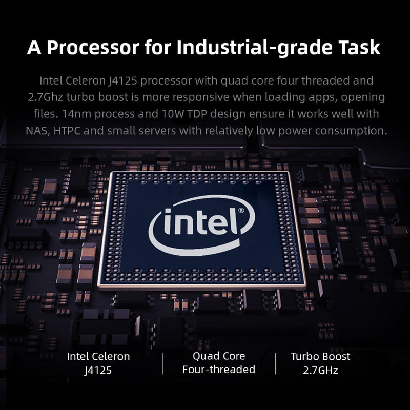 CHUWI HeroBox Intel Celeron J4125 bis zu 2,7 GHz Mini-PCs 8 GB RAM 256 GB SSD Windows 10 Mini-Desktop-Computer