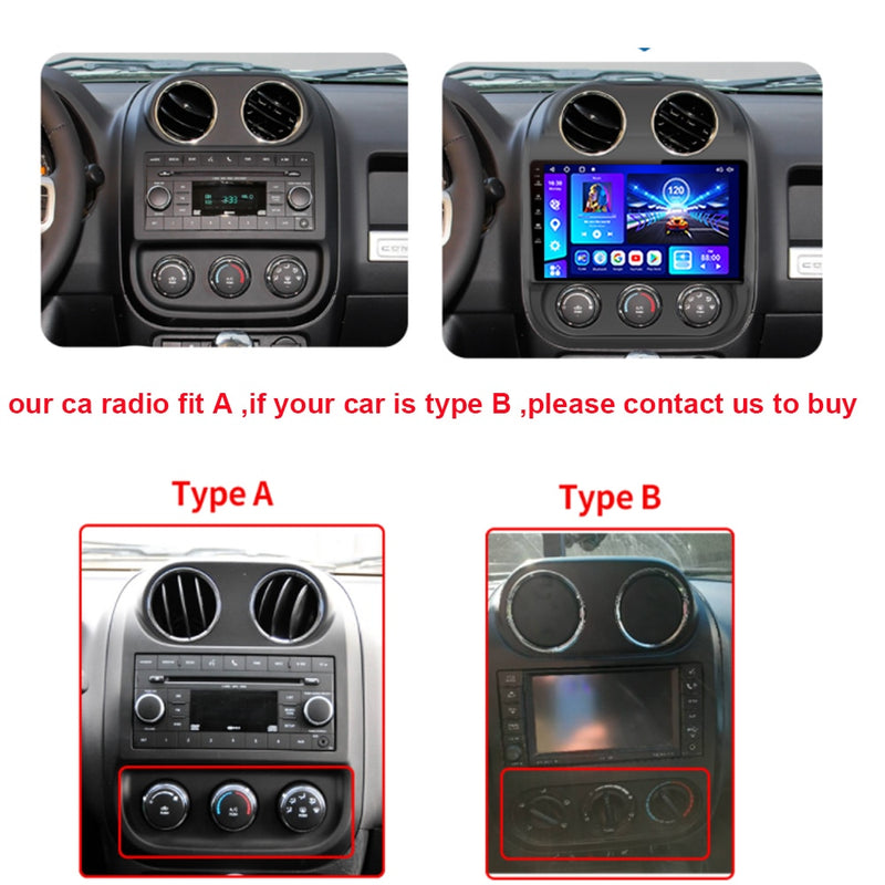 NAVISTART Autoradio für Jeep Compass Patriot 2010-2016 Autoradio Stereo 2 Din Player GPS Navigation Carplay DSP OBD Kein CD Player