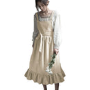 Delantales de cocina de lino y algodón Retro para mujer