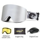 COPOZZ OTG Magnetische Skibrille Snowboard Maske für Männer Frauen Personalisierte Brillen Zylindrischer UV400 Schutz Schneebrille Erwachsene