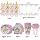 Unicorn Party Supplies Einweggeschirr-Set Kindergeburtstagsfeier Dekoration Unicornio Decor Plates Cup Banner Baby Shower
