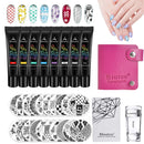 Biutee 8Colors Kit Nail Stamping Gel Polish Set 8ml Stamp Print Oil UV Gel Vanish Soak Off Lack für Nail Art Stamping Plates