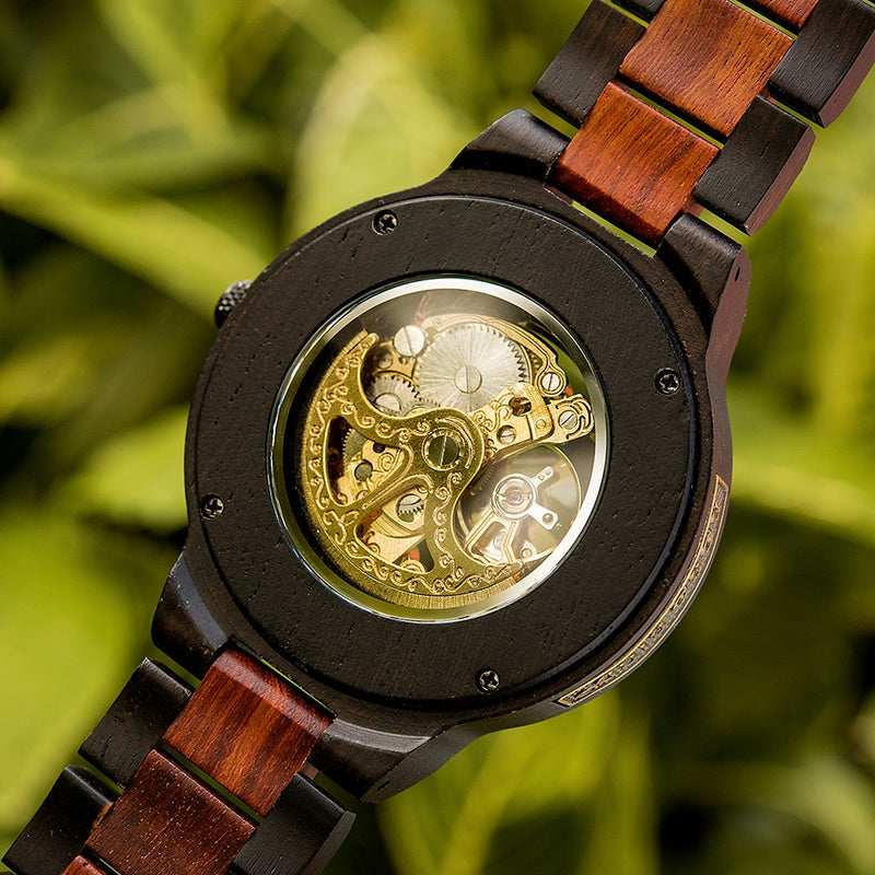 BOBO BIRD Holz Mechanische Uhr Männer Relogio Masculino Große Herrenuhren Top-Marke Luxusuhren erkek kol saati Dropshipping